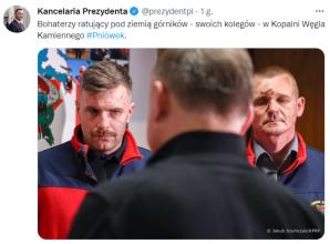 [VIDEO] Kopalnia Węgla Kamiennego Pniówek. Wypowiedź Prezydenta Andrzeja Dudy