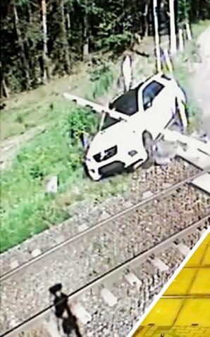 [VIDEO] Ważne Młyny, Niegoszowice - niebezpieczne zdarzenia na przejeździe kolejowo-drogowym
